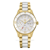 CHRIST VERRA Lady Bold CV 12351L-52 WHT Combination Gold White Stainless Steel Ceramic Strap