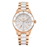 CHRIST VERRA Lady Bold CV 12351L-55 WHT Combination Rosegold White Stainless Steel Ceramic Strap