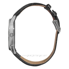 CHRIST VERRA CLASSIC MEMOIR CV 12452G-21 SLV & CV 12452L-21 SLV Couple Black Silver Leather Strap