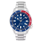 CHRIST VERRA REGENT CV 320226G-11 BLU/RED Silver Ring Blue Red Stainless Steel