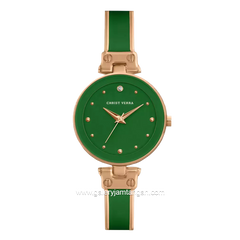 CHRIST VERRA CV 501923L-514 GRN Green Rosegold Ceramic Combinasi Stainless Steel With Silver Bracelet