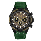 CHRIST VERRA CV 53605G-26 GRY Green Black Leather Strap