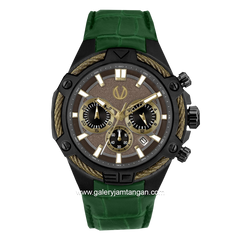 CHRIST VERRA CV 53605G-26 GRY Green Black Leather Strap