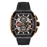 CHRIST VERRA CV 53606G-38 BLK Black Rosegold Rubber Strap