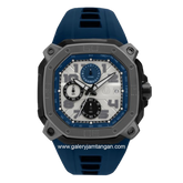 CHRIST VERRA CV 63033G-36 L-GUN/BLU Navy Dial White Rubber Strap