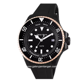 CHRIST VERRA CV 71637G-39 BLK Black Rosegold Rubber Strap