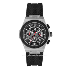 CHRIST VERRA CV 917877G-30 BLK Black Silver Rubber Strap