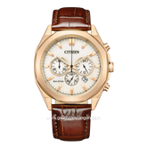 CITIZEN ECO DRIVE CA4593-15A Brown Dial White Leather Strap