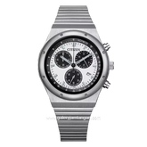CITIZEN CTZ AT2541-54A Eco-Drive Silver Black Dial White Chronograph Stainless Steel