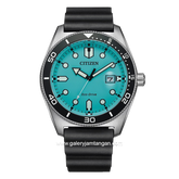 CITIZEN CTZ AW1760-14X Eco-Drive Black Silver Dial Blue Rubber