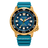 CITIZEN CTZ BN0162-02X Eco-Drive Blue Gold Blue Dial Turquoise Rubber