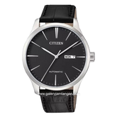 CITIZEN CTZ NH8350-08E Black Silver Automatic Leather Strap