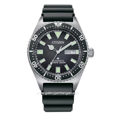CITIZEN CTZ NY0120-01E Black Silver Dial Black Rubber Automatic Divers