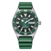 CITIZEN CTZ NY0121-09X Green Silver Dial Green Rubber Automatic Divers