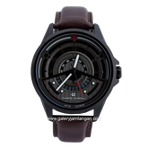 CHARLES JOURDAN CJ1078-1775 Brown Black Leather Strap