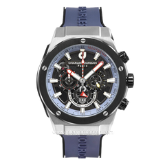CHARLES JOURDAN CJ1123-1382C Blue Silver Rubber Strap