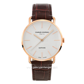CHARLES JOURDAN CJ1124-1512 Brown Rosegold Leather Strap