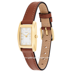 COACH REESE 14504643 Brown Gold Dial White Leather Strap