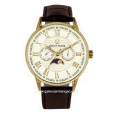 CHRIST VERRA SOLUNAE CV 51016G-22 IPG Brown Dial White IPG Leather Strap