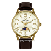 CHRIST VERRA SOLUNAE CV 51016L-22 IPG Brown Dial White IPG Leather Strap