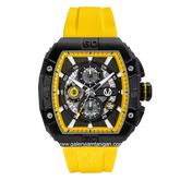 CHRIST VERRA CV 53606G-36 BLK/YLW Chronograph Rubber Strap