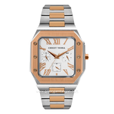 CHRIST VERRA CV 921790G-14 SLV Men's Watch Silver Rosegold Dial White Stainless Steel