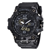 DIGITEC DA-2093T Full Black Digital Analog Rubber Strap