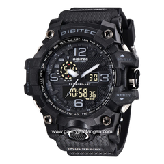 DIGITEC DA-2093T Full Black Digital Analog Rubber Strap