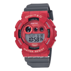DIGITEC DG-5021T Digital Grey Red Rubber Strap