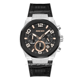 DUCATI DTWGC0001102 DT006 Chronograph Black Leather Silicone Strap