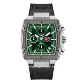 DUCATI DTWGC0003401 CARDIO Chronograph Black Silver Silicone Combi Leather Strap