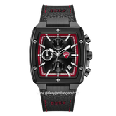 DUCATI DTWGC0003403 CARDIO Chronograph Black Silicone Combi Leather Strap