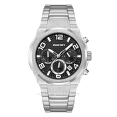 DUCATI DTWGI0001106 DT006 Chronograph Silver Dial Black Stainless Steel Strap