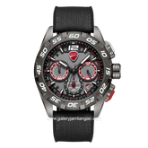 DUCATI DTWGO0001803 DT012 Chronograph Black Silicone Combi Nylon Strap