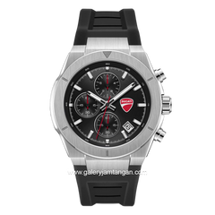 DUCATI FRONTIER DTWGO0005001 Black Silver Silicone Strap