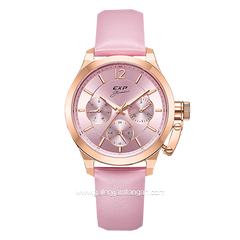 Expedition E 6381 B Purple Rosegold Leather Strap