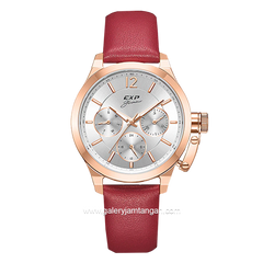 Expedition E 6381 B Red Rosegold Leather Strap