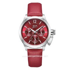 Expedition E 6381 B Red Silver Leather Strap