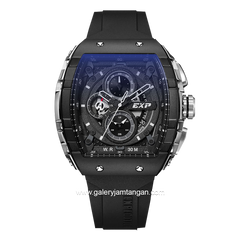 Expedition E 6782 M Black Silver Rubber Strap