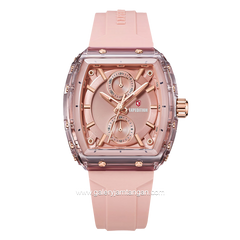 Expedition E 6814 MF Ladies Pink Dial Pink Rubber Strap