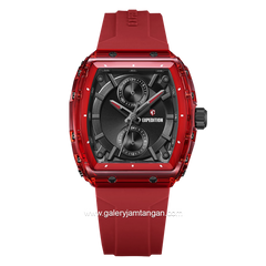Expedition E 6814 MF Ladies Red Dial Black Rubber Strap