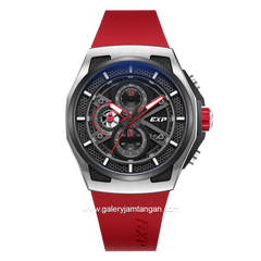 EXPEDITION E 6842 MC Red Silver Chronograph Rubber Strap