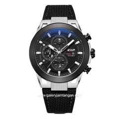 EXPEDITION E 6852 MC Black Silver Chronograph Nylon Strap