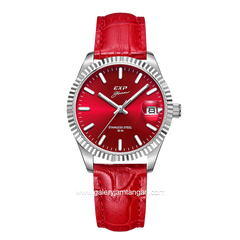 Expedition E 6865 LD Red Silver Leather Strap