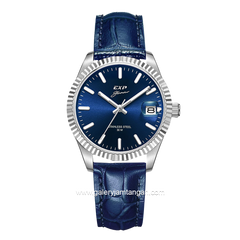 Expedition E 6865 LD Blue Silver Leather Strap