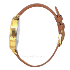 ELLE EL002-1G02L05 Brown Dial White Leather Strap