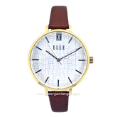 ELLE EL002-1G02L05 Brown Dial White Leather Strap