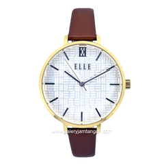 ELLE EL002-1G02L05 Brown Dial White Leather Strap