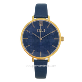 ELLE EL002-1G04L04 Blue Gold Leather Strap