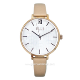 ELLE EL002-1RG02L11 Brown Dial White Leather Strap
